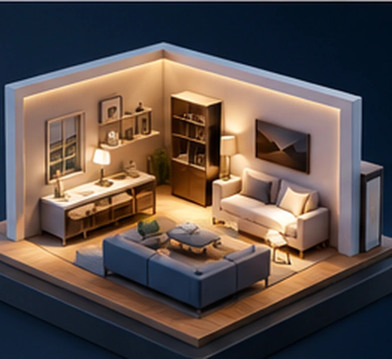 Cutaway view of a professionally furnished London living room