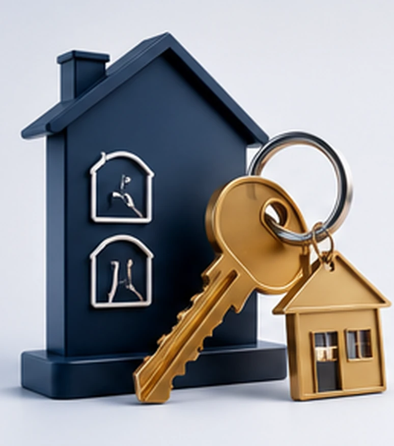 A set of house keys handed over on a completed letting